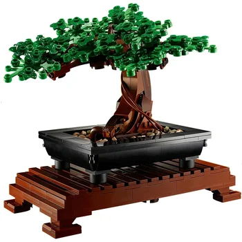 Bouquet de bonsaï en forme d'arbre, blocs de construction, modèle de briques, plantes en pot, décoration pour la maison, cadeau