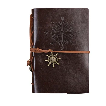 Классический блокнот-дневник с переплетной веревкой ручной работы для подарка, блокнот с ручным переплетом (коричневый)