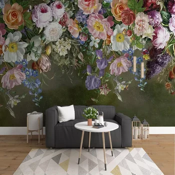 3D обои Цветы в европейском стиле, Картина маслом из роз, Фотообои, Гостиная, кабинет, Спальня старейшин, Фон для декора стен