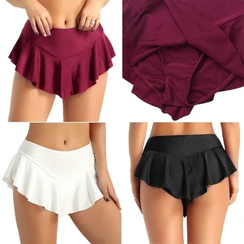 Сексуальная короткая мини-юбка-кюлоты, женская мини-юбка, удобная танцевальная клубная одежда, металлическая плиссированная юбка, 3 цвета