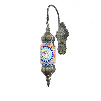 Ретро экзотический декоративный стеклянный настенный светильник с мозаикой для прохода