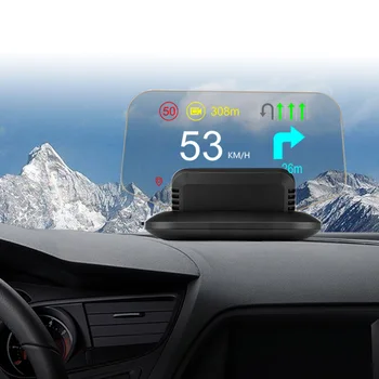 Навигационный дисплей HUD C1 OBD2, спидометр для автомобилей, предупреждение о температуре воды, Предупреждение о превышении скорости, проекция на стекло автомобиля, автомобильный аксессуар