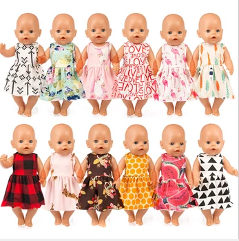 Новое Платье Кукольная Одежда Подходит 17 дюймов Для 43 см Куколки Одежда Для Новорожденных Кукол