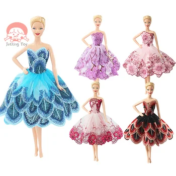 Куклы в платье принцессы Новогоднее Вечернее платье для кукол с открытыми плечами Одежда Аксессуары
