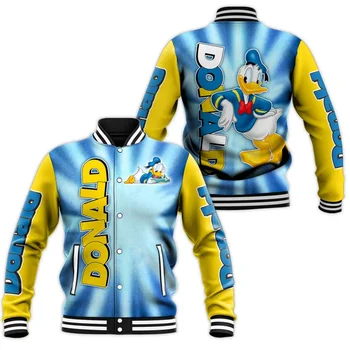 23 Новых бейсбольных пиджака Walt Disney Donald Duck 3d с капюшоном Disney 3d, мужская и женская одежда большого размера