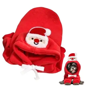 Рождественская толстовка с капюшоном для собак, теплое пальто, одежда для собак для рождественских нарядов, мягкая и праздничная рождественская рубашка для щенков для реквизита для фотосъемки