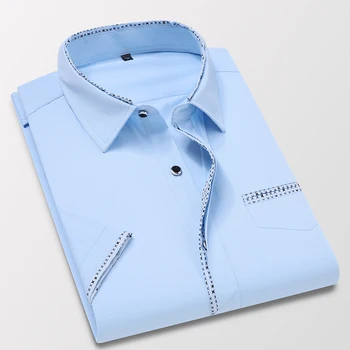 Модный дизайн мужской одежды Рубашка с коротким рукавом для мужчин Повседневная пляжная блузка с принтом Летние рубашки Плюс азиатский размер M-5XL