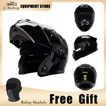 Мужские мотоциклетные шлемы, защитные двухобъективные откидные шлемы, одобренные для мотокросса, шлем на мопеде Cascos Para Moto, полнолицевой шлем Cascos Para Moto