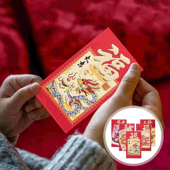 Красные конверты в китайском стиле Хунбао, Новогодние денежные пакеты, счастливые денежные мешки, карманы в красных конвертах (смешанный стиль)