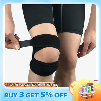 1 шт. Дышащий гибкий коленный бандаж с двойной коленной чашечкой, поддерживающая накладка для ремня, помогает уменьшить болезненность, давление при занятиях фитнесом