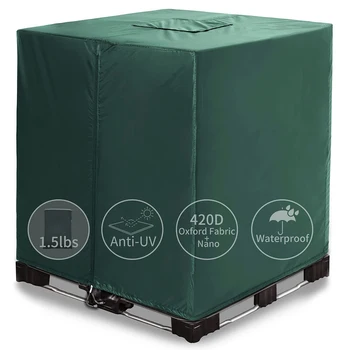 IBC Резервуар для воды на 330 галлонов, чехол для сумки на молнии, 420D, плотный солнцезащитный материал, 1000 л, чехол для защиты сада на открытом воздухе