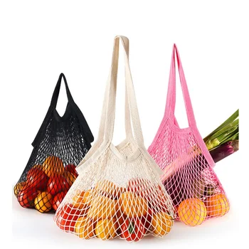 Сетчатые сумки для покупок, Холщовая Переносная сетчатая сумка Многоразового использования, складная сумка для хранения фруктов и овощей, сумка для покупок в магазине, сумка для бакалеи