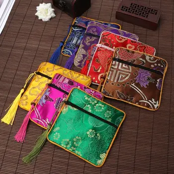 Шелковая сумка на молнии Кошелек из китайской шелковой парчи с саше для конфет, ювелирная сумка для свадебных сувениров, сумки для хранения ювелирных изделий 40 ГБ