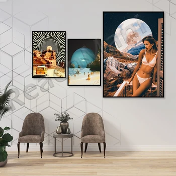 Дорожный плакат, Плакат Космической девушки, высококачественная печать, домашний декор, настенное искусство, современный плакат, стена галереи, художественная печать
