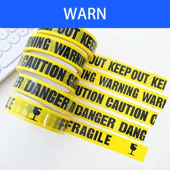 предупреждающая лента 2,4 см * 25 м с надписями Creative Напоминают об опасности, осторожно, Хрупкие, не пускать, Предупреждающие защитные клейкие ленты для украшения