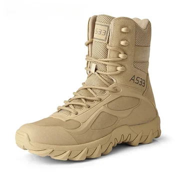 Тактические ботинки Desert Combat, мужские высококачественные военные кожаные ботинки, спецназ, мужские ботинки для альпинизма на открытом воздухе