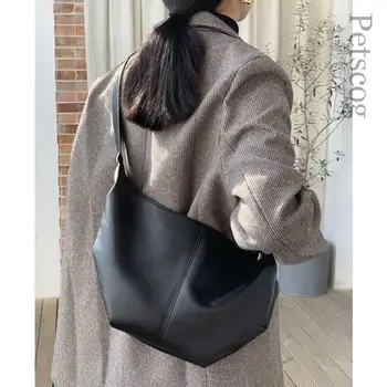 Большие сумки-мессенджеры 2023, новая модная черная вместительная мягкая сумка через плечо, роскошная трендовая женская дорожная сумка