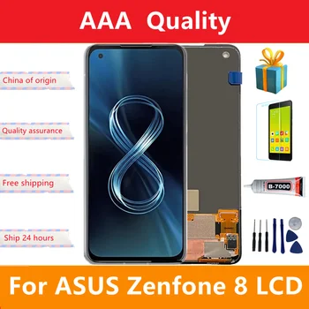 Super AMOLED Для Asus Zenfone8 8z ZS590KS -2A007EU I006D ЖК-экран Сенсорная Панель Дигитайзер Для Zenfone 8 Flip ZS672KS I004D LCD