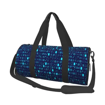 Кодирование двоичных чисел Спортивные сумки Hacker Pop, спортивная сумка для плавания, большие красочные сумки, мужская дизайнерская Оксфордская сумка для фитнеса