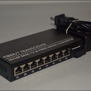 Медиаконвертер Ethernet волоконно-оптический коммутатор 1 волокно 8 порт локальной сети RJ45 10/100 база HL-1118S-20A/BS