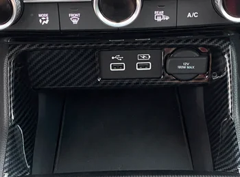 Накладка крышки прикуривателя консоли из АБС-пластика с боковой полосой из углеродного волокна для Honda Civic Седан 2022-2023 3шт