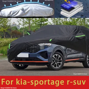 Для Kia Sportage R Подходит наружная защита, полные автомобильные чехлы, снежный покров, солнцезащитный козырек, водонепроницаемый Пылезащитный Внешний черный чехол для автомобиля