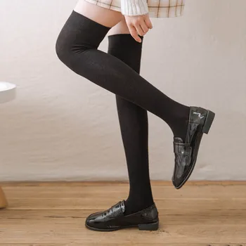 Женские зимние утепленные теплые носки выше колена средней длины, сохраняющие тепло, носки выше колена, Легкие колготки для женщин из флиса