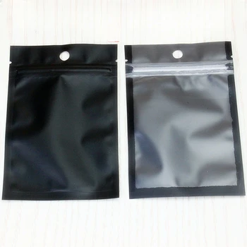 Розничная продажа 6 *8 см, 200 шт./лот, сумка для аксессуаров для электронных компонентов, матовый прозрачный/черный пластиковый замок на молнии, самоуплотняющаяся упаковка, пакеты для упаковки