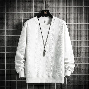 Новая мужская повседневная толстовка Модная Демисезонная мужская толстовка Harajuku Уличная одежда Однотонный пуловер с длинным рукавом Трендовая одежда