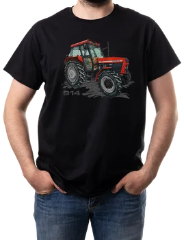 Футболка Polish 914 с трактором, 100% хлопок, с круглым вырезом, Летняя повседневная мужская футболка с коротким рукавом, Размер S-3XL