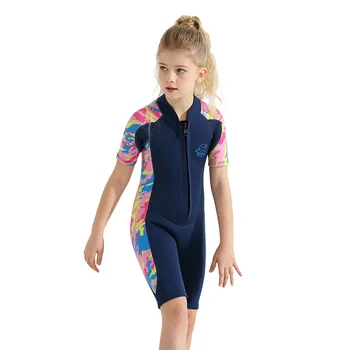 Новые детские гидрокостюмы 2,5 мм, детские водолазные костюмы с короткими рукавами, сохраняющие тепло, Купальник для девочек, детское боди, гидрокостюм для серфинга, Коротышка