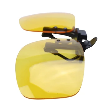 4X Прямоугольные Прозрачные Желтые линзы без оправы с клипсой для очков ночного видения для вождения