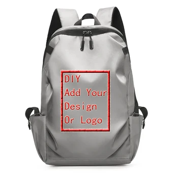 Женский Мужской деловой рюкзак с возможностью расширения через USB, школьная сумка для ноутбука большой емкости, водонепроницаемый рюкзак с индивидуальным принтом, добавьте свой дизайн