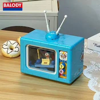 Оригинальные строительные блоки BALODY Doraemon, модель телевизора, креативные музыкальные украшения, собранные своими руками, игрушки для девочек, подарки для мальчиков, украшение дома