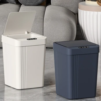 Автоматическое бесконтактное мусорное ведро для ванной комнаты, классифицированное как интеллектуальное мусорное ведро для спальни, кухни, гостиной с автоматической крышкой