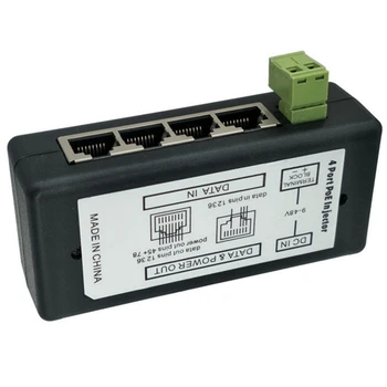 Четырехпортовый блок централизованного питания POE для IP-камер видеонаблюдения, 1 шт. Адаптер питания через Ethernet