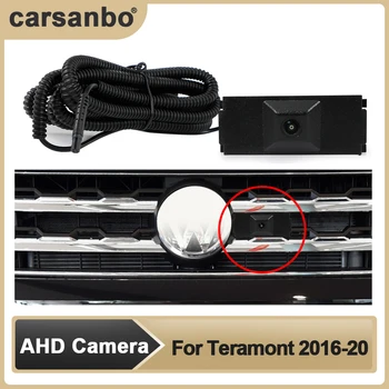 Автомобильная AHD камера OEM с видом спереди HD Камера ночного видения Fisheye 150 ° Chrome для системы мониторинга парковки VW Teramont 2016-20