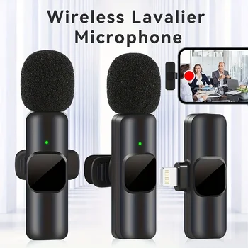 Профессиональный Беспроводной Петличный микрофон Идеально Подходит для Интервью, подкастов, видеоблогов Для iPhone и iPad-Для Android, IOS и 3.5 мм