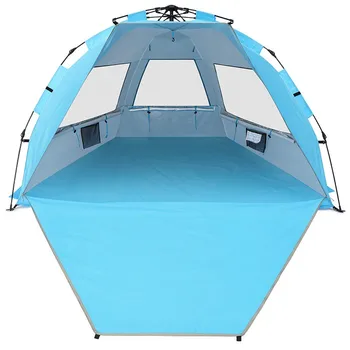 Для 3-4 человек Всплывающая пляжная палатка на открытом воздухе с защитой от ультрафиолета Выдвижной пол С 3 вентиляционными козырьками
