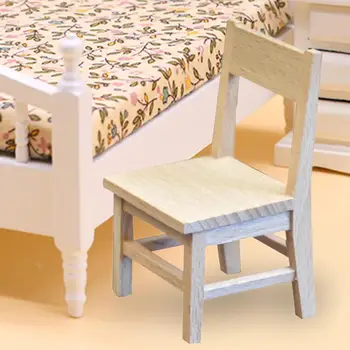Имитация мини-деревянного стула, сделанная своими руками, декоративная крошечная мебель в деревенском стиле, мини-мебель для микроландшафтных украшений, аксессуары