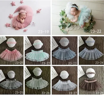 Новая фотография новорожденного юбка принцессы женская детская фотография в полнолуние детское платье для фотосъемки пояс для волос юбка