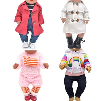 Кукольная одежда для 43-сантиметровой игрушечной новорожденной куклы и куртка для американской куклы, детский комбинезон с рисунком из мультфильма