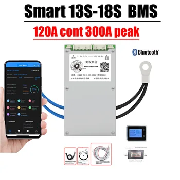 13S 14S 16S 17S 120A Ant Bluetooth Smart BMS Плата защиты Литиевой батареи 36V 48V 52V 60V Литий-ионный Lipo Lifepo4 MAX 300A