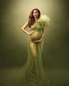 Индивидуальное цветное платье для беременных для фотосессии, тюлевый цветочный дизайн, без рукавов, сексуальное платье для фотосъемки в душе ребенка #18434