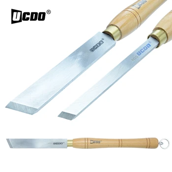 UCDO HSS 12 и 24 мм Косая стамеска Деревообрабатывающие инструменты Ручка из орехового дерева с подвесными кольцами для стамески токарного станка по дереву