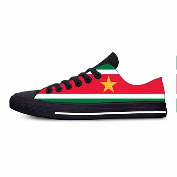 Патриотическая гордость Суринамского флага, модная Повседневная тканевая обувь с низким берцем, Удобные дышащие Мужские и женские кроссовки с 3D-принтом