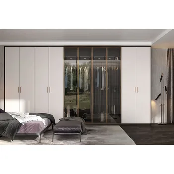 Мебель для спальни на заказ, шкаф-купе, стеклянная дверь, деревянный современный шкаф