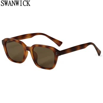 Swanwick модные поляризованные солнцезащитные очки для женщин UV400 ацетатные квадратные солнцезащитные очки для мужчин TR90 летний стиль черный синий 2024 горячая распродажа