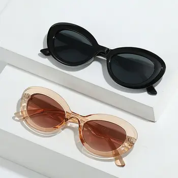 2023 Новые Модные Овальные солнцезащитные очки Женские солнцезащитные очки Y2k в стиле панк, солнцезащитные очки в ретро-стиле, Винтажные очки с защитой от ультрафиолета