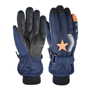 Детские зимние лыжные перчатки, толстые теплые водонепроницаемые ветрозащитные спортивные рукавицы на открытом воздухе, прямая поставка